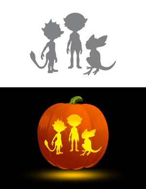 Alien Creatures Pumpkin Stencil