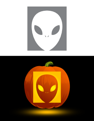 Alien Head Pumpkin Stencil