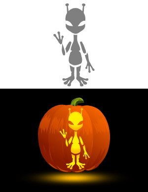 Alien Pumpkin Stencil
