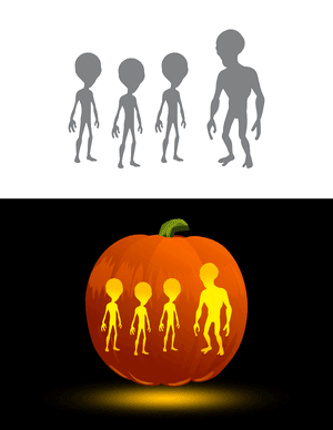 Aliens Pumpkin Stencil