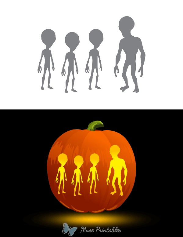 Aliens Pumpkin Stencil