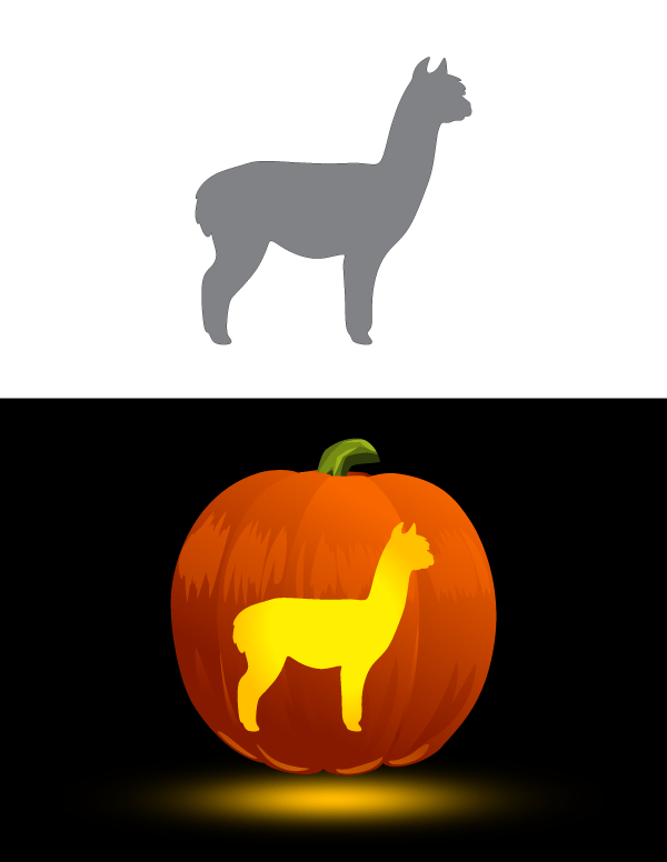 Alpaca Pumpkin Stencil