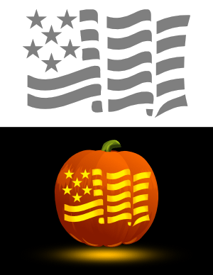 American Flag Pumpkin Stencil