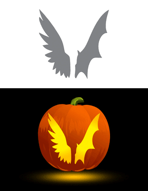 Angel and Devil Wings Pumpkin Stencil