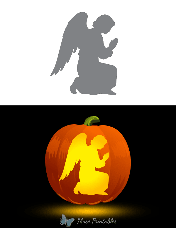 Angel in Prayer Pumpkin Stencil