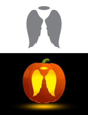 Angel Wings and Halo Pumpkin Stencil