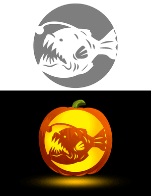 Anglerfish Pumpkin Stencil