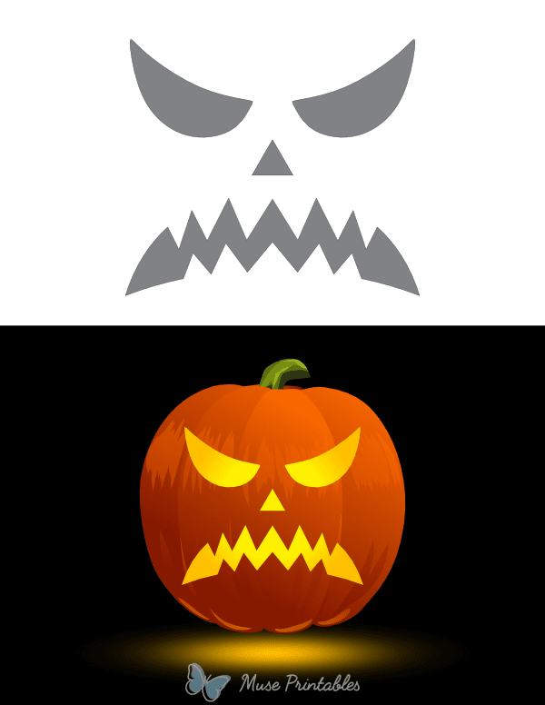 Angry Pumpkin Stencil