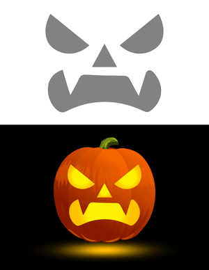 Angry Vampire Face Pumpkin Stencil