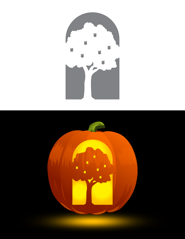 Apple Tree Pumpkin Stencil