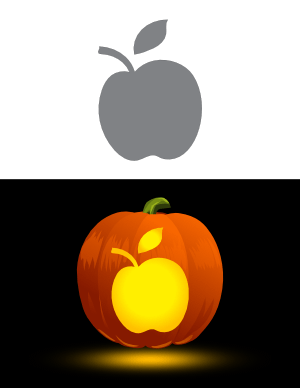 Apple with Leaf Pumpkin Stencil