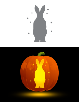 Arctic Hare and Falling Snow Pumpkin Stencil