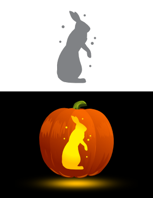 Arctic Hare and Snow Pumpkin Stencil