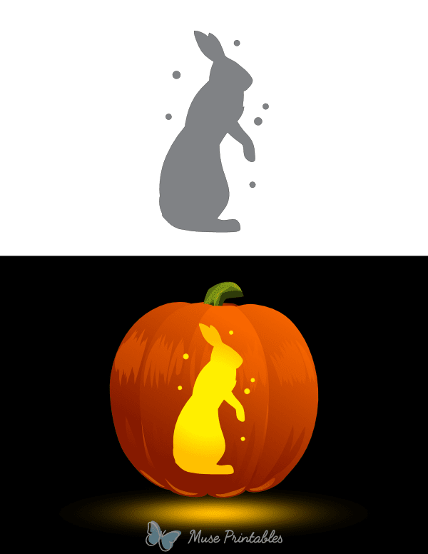 Arctic Hare and Snow Pumpkin Stencil