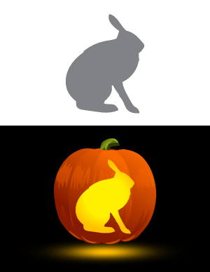 Arctic Hare Side View Pumpkin Stencil