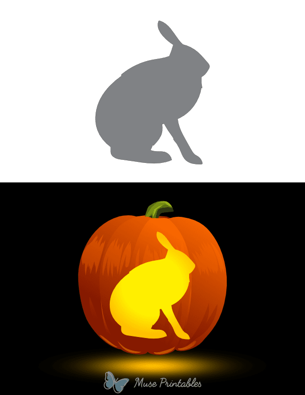 Arctic Hare Side View Pumpkin Stencil