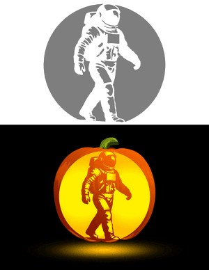 Astronaut Pumpkin Stencil