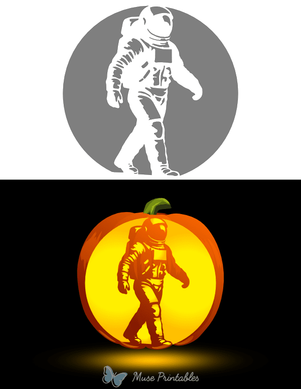 Astronaut Pumpkin Stencil