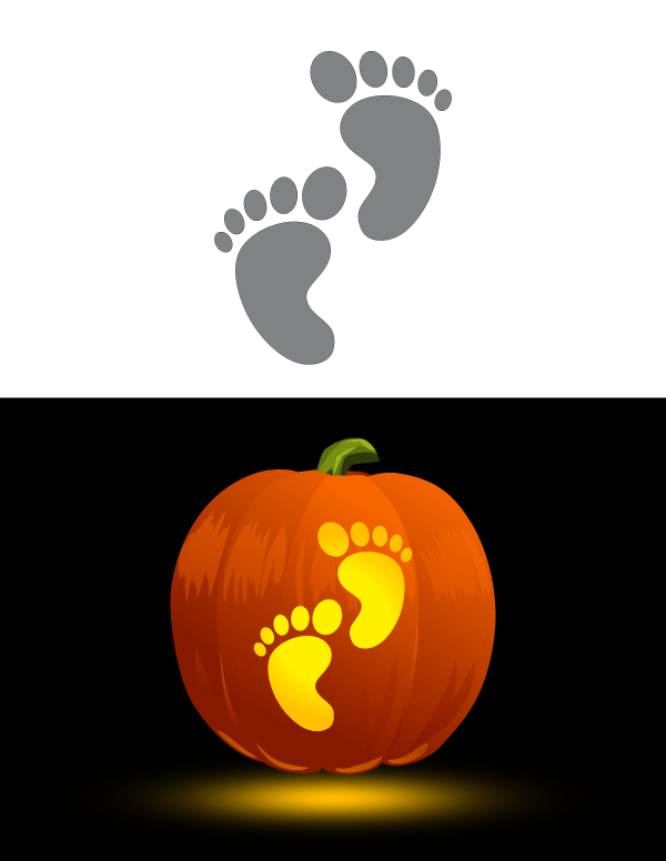 Printable Baby Feet Pumpkin Stencil