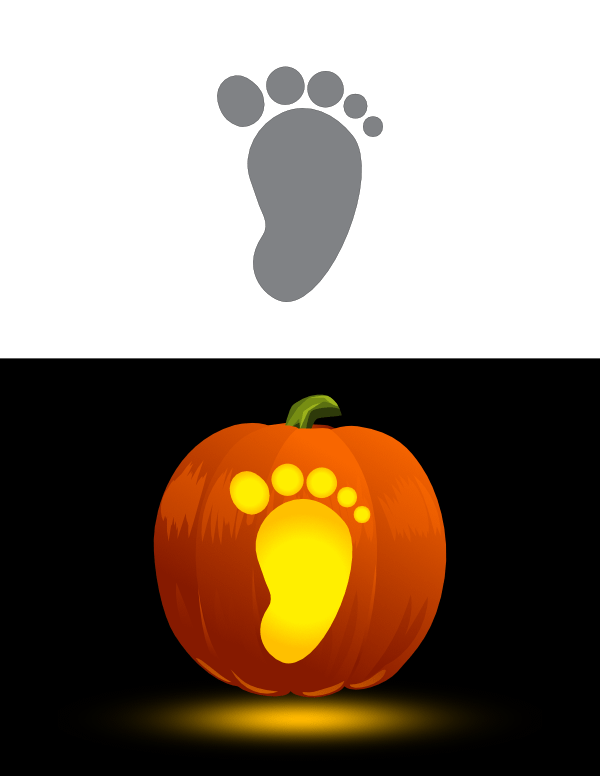 Baby Footprint Pumpkin Stencil