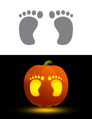 Baby Footprints Pumpkin Stencil