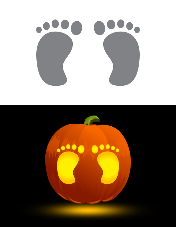 Baby Footprints Pumpkin Stencil