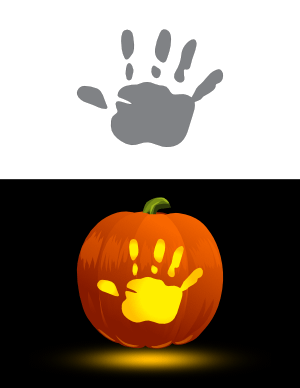 Baby Handprint Pumpkin Stencil