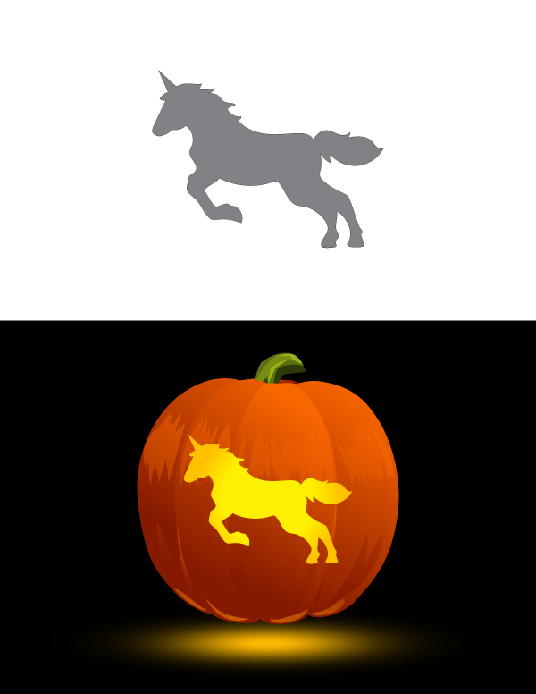 Printable Baby Unicorn Pumpkin Stencil