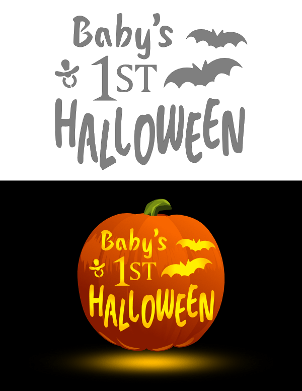 Printable Babys 1st Halloween Pumpkin Stencil