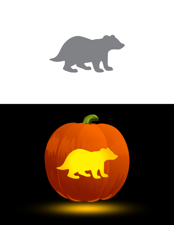Printable Badger Pumpkin Stencil