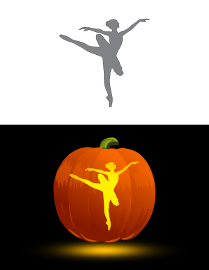 Ballerina Pumpkin Stencil