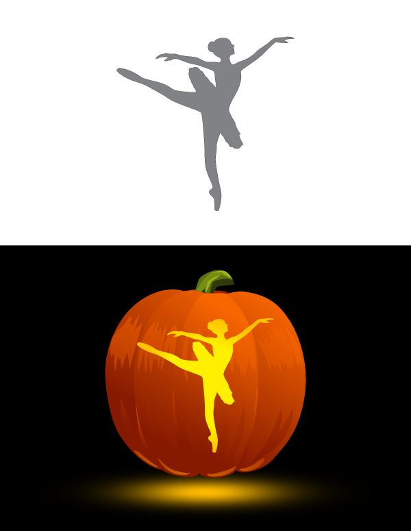 Ballerina Pumpkin Stencil.