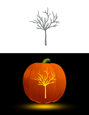 Bare Tree Pumpkin Stencil