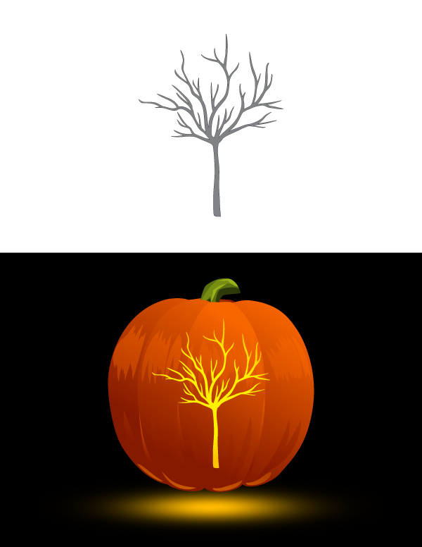 Bare Tree Pumpkin Stencil