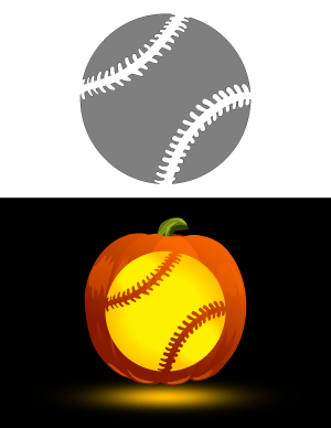 Baseball Pumpkin Stencil