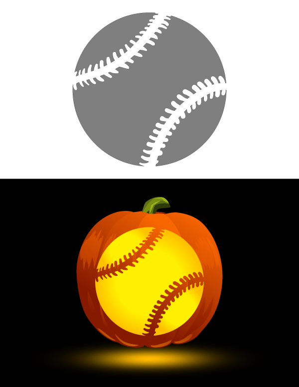 Printable Baseball Pumpkin Stencil