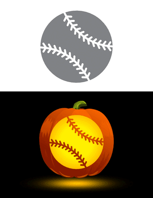 Baseball With Stitching Pumpkin Stencil