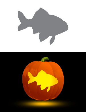 Basic Goldfish Pumpkin Stencil