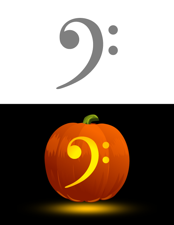 Printable Bass Clef Pumpkin Stencil