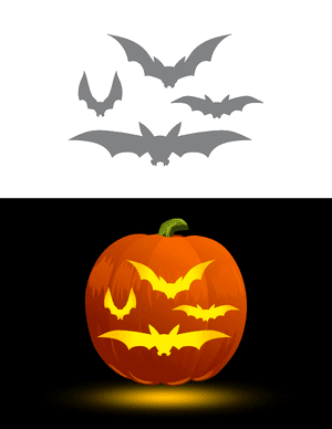 Bat Attack Pumpkin Stencil