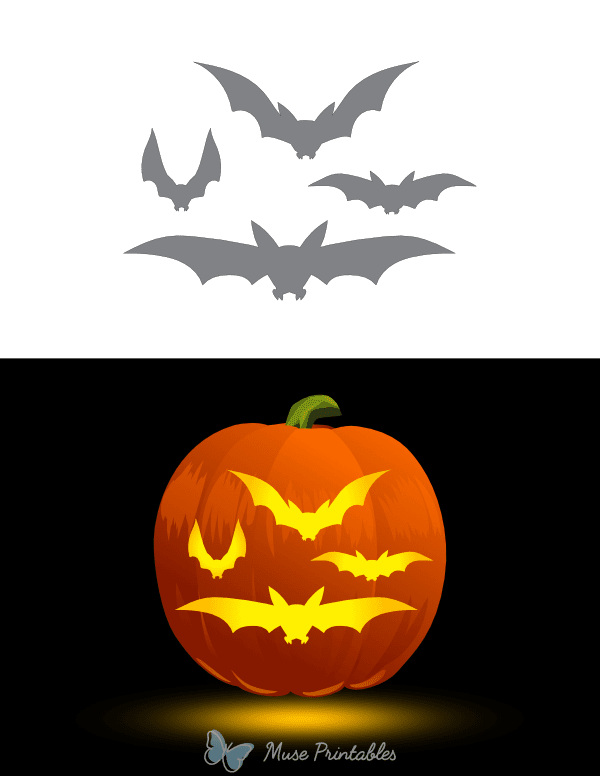 Bat Attack Pumpkin Stencil