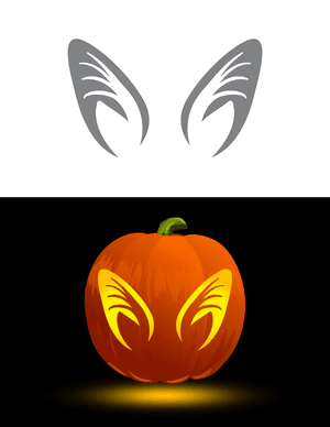 Bat Ears Pumpkin Stencil