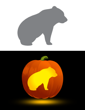 Bear Cub Pumpkin Stencil