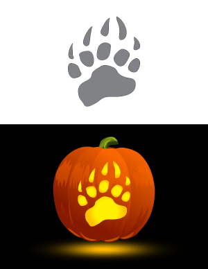Bear Paw Pumpkin Stencil