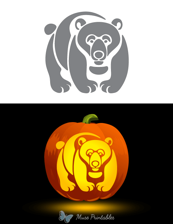 Bear Pumpkin Stencil