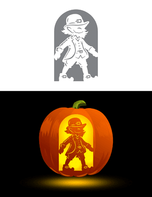 Bearded Leprechaun Pumpkin Stencil