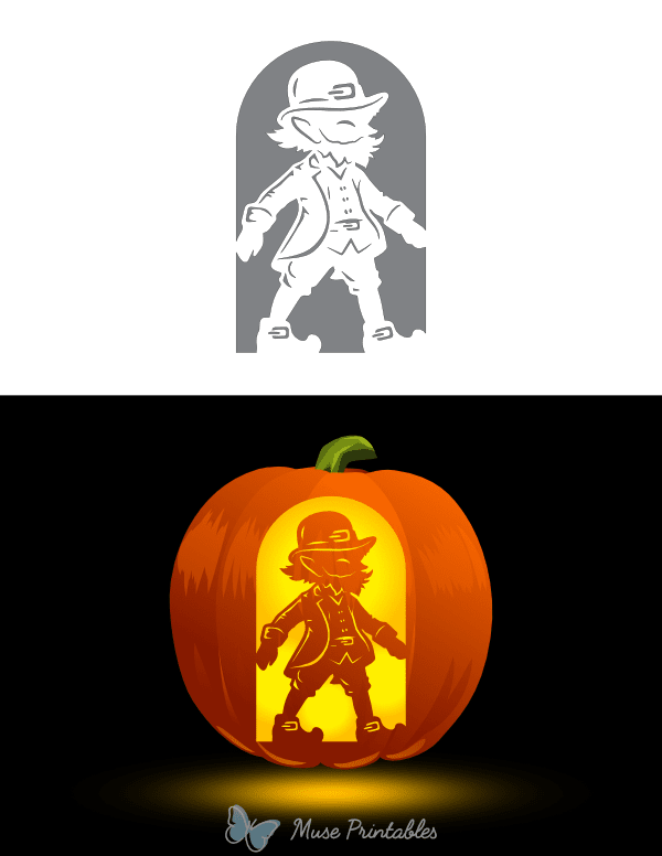 Bearded Leprechaun Pumpkin Stencil