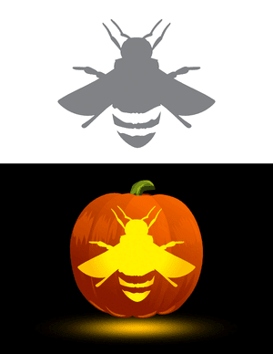 Bee Overhead View Pumpkin Stencil