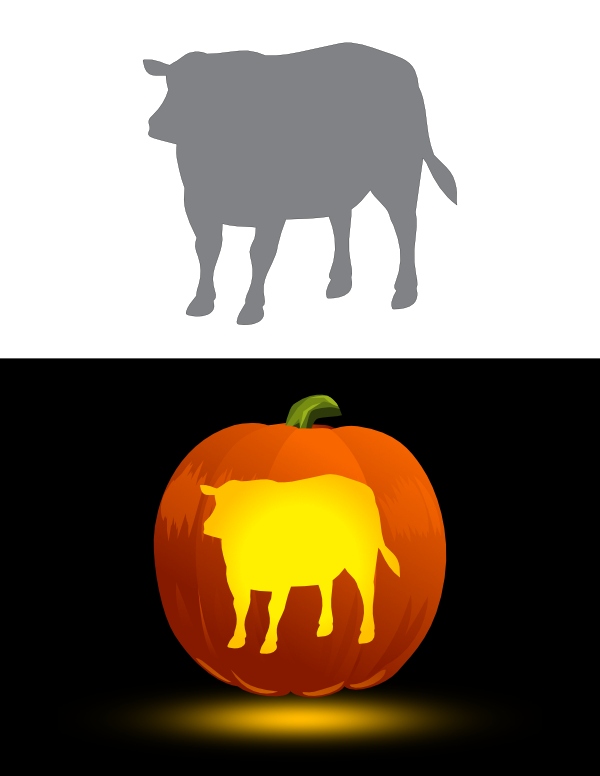 Beef Cow Pumpkin Stencil