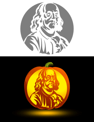 Benjamin Franklin Pumpkin Stencil